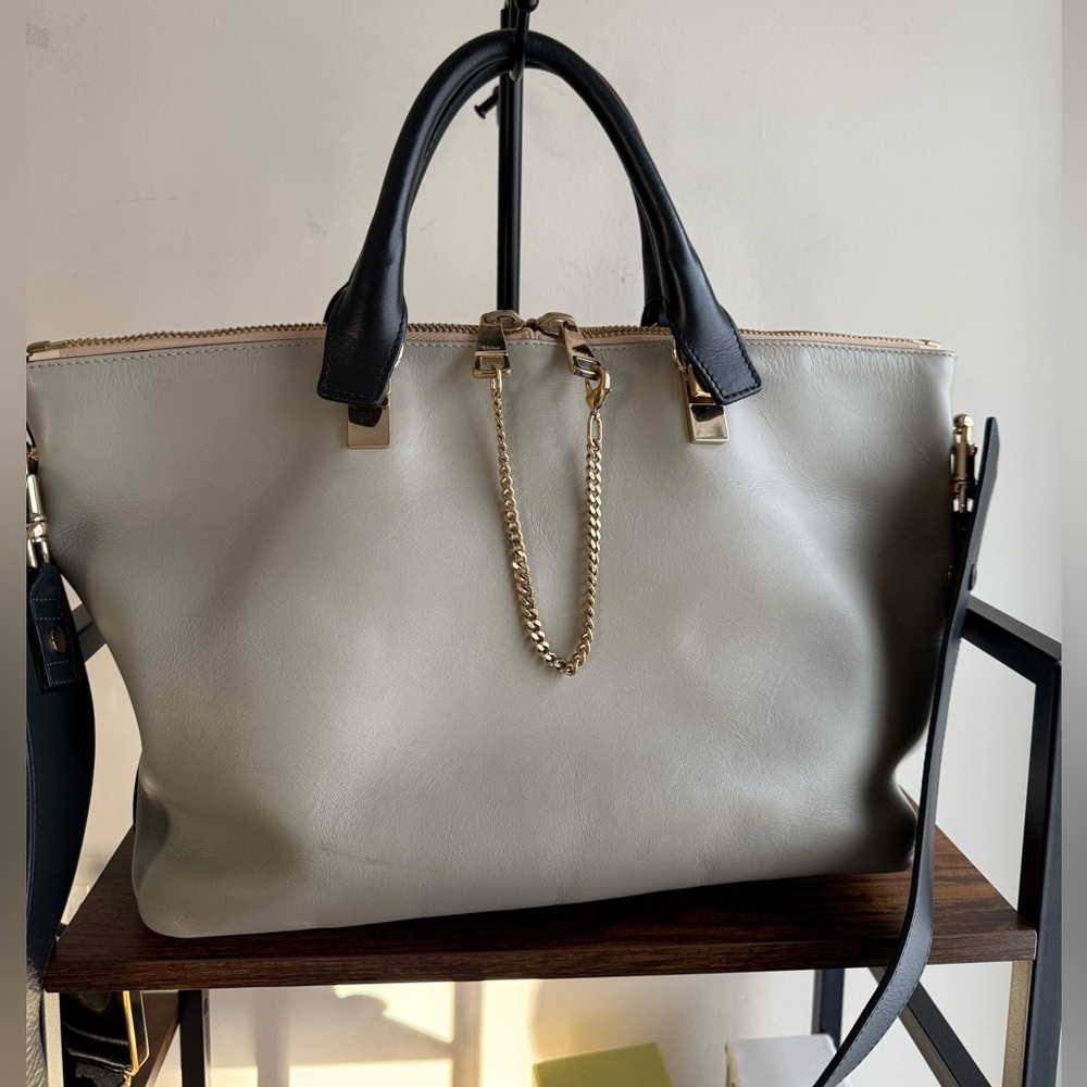 Chloe Baylee Bicolor Leather Two way Hand Bag - Picture 12 of 16